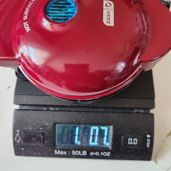 Dash Mini Waffle Maker Dark Red Nonstick Surface Portable Electric Appliance - Picture 6 of 6